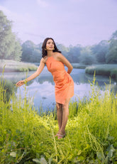 Peachy Coral Pure Cotton Dress
